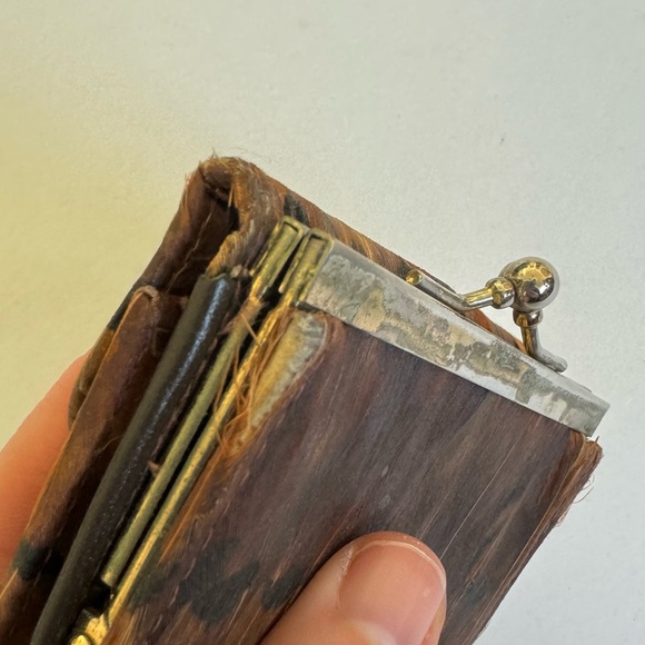 [SOLD] Vintage 70’s/80’s Genuine Peacock Feather & Leather Wallet / Coinpurse - Picture 10 of 13